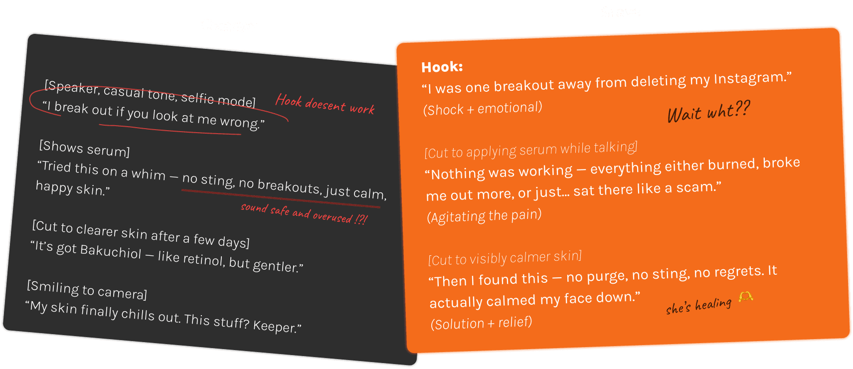 Strategic AI copywriting example showing thoughtful ad messaging